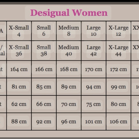 Desigual jacket and size charts - Picture 3 of 3